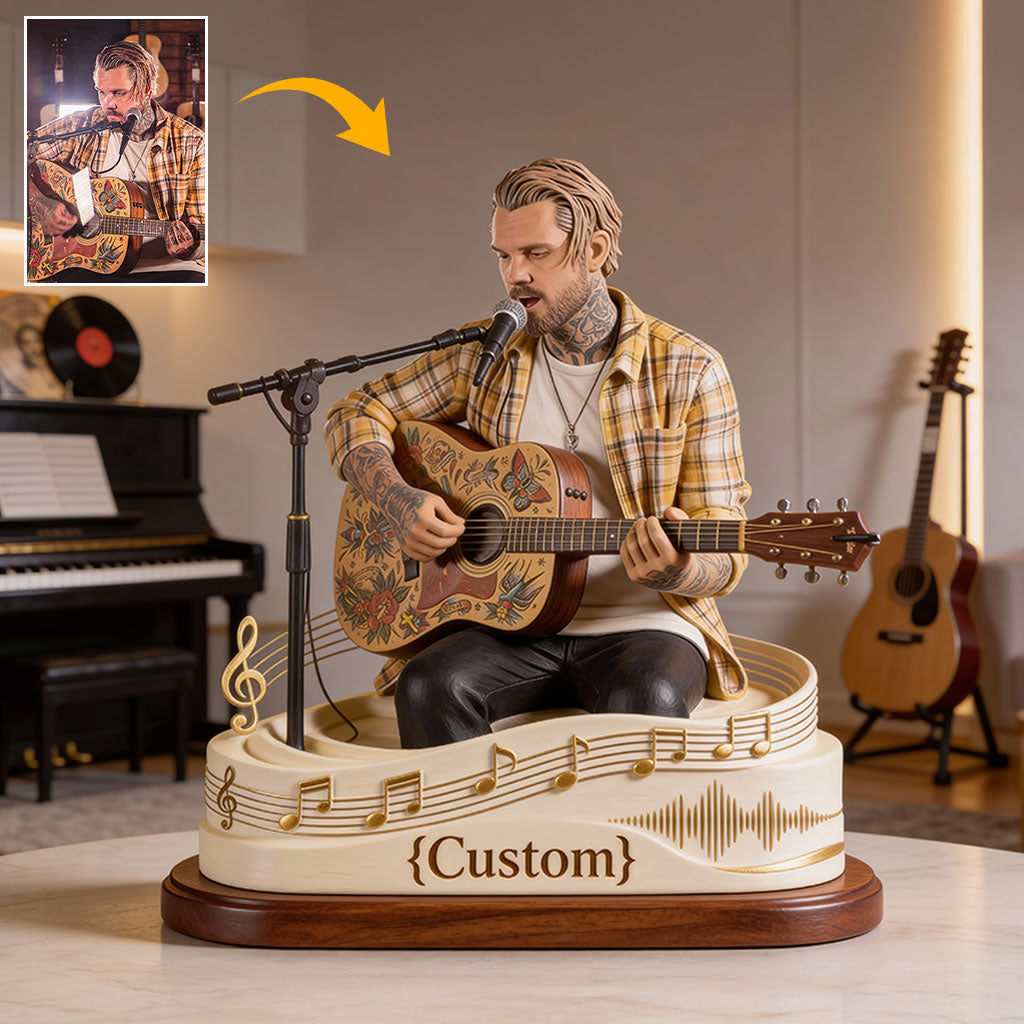 Guitarist Gift, Music Lover - Personalized Guitar Custom Shaped Acrylic Plaque