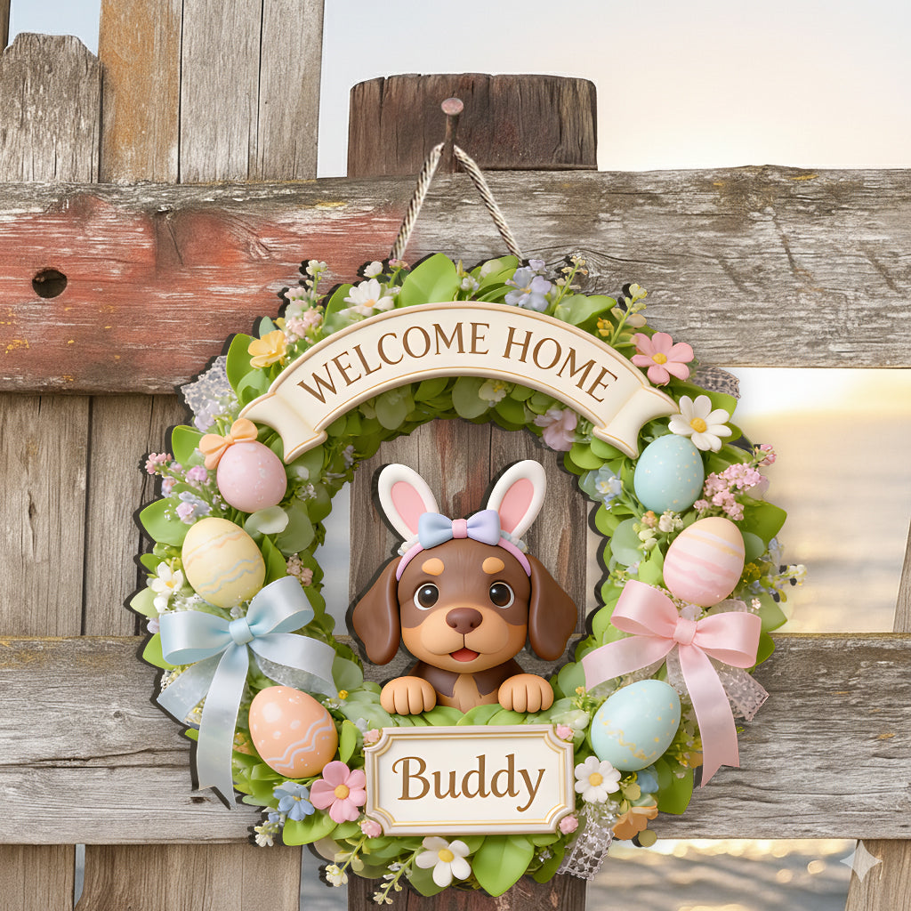 Any Photo Easter's Day Gift - Personalized Dog Custom Shaped Wood Sign