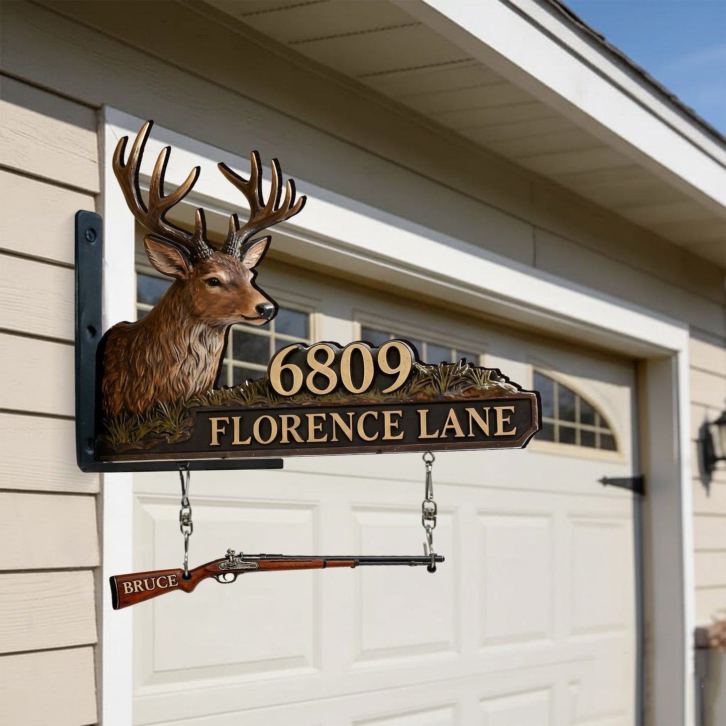 Deer Head - Personalized Hunting Wooden Wall Mount Sign