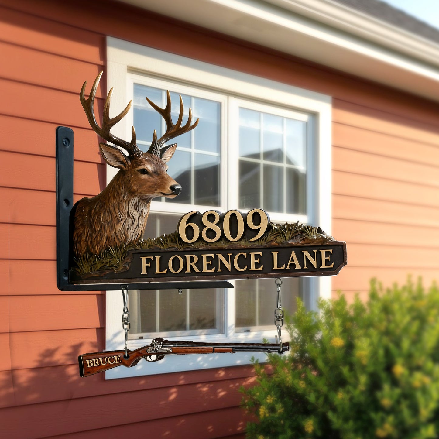 Deer Head - Personalized Hunting Wooden Wall Mount Sign