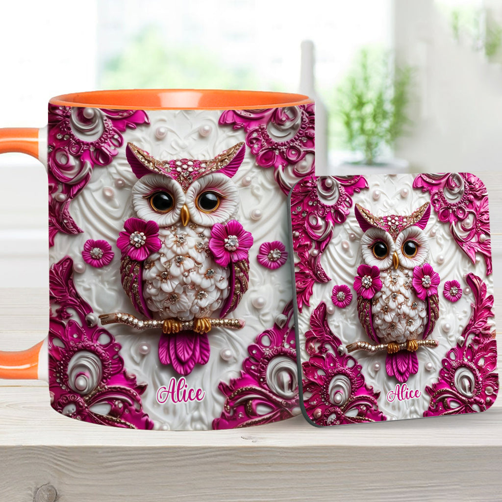 Magic Owl - Personalized Owl Accent Mug & Coaster