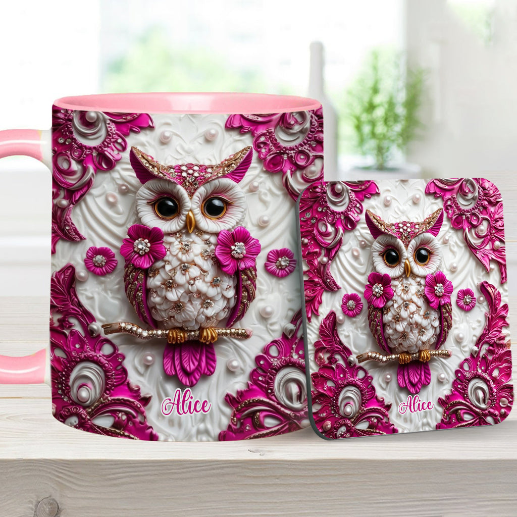 Magic Owl - Personalized Owl Accent Mug & Coaster