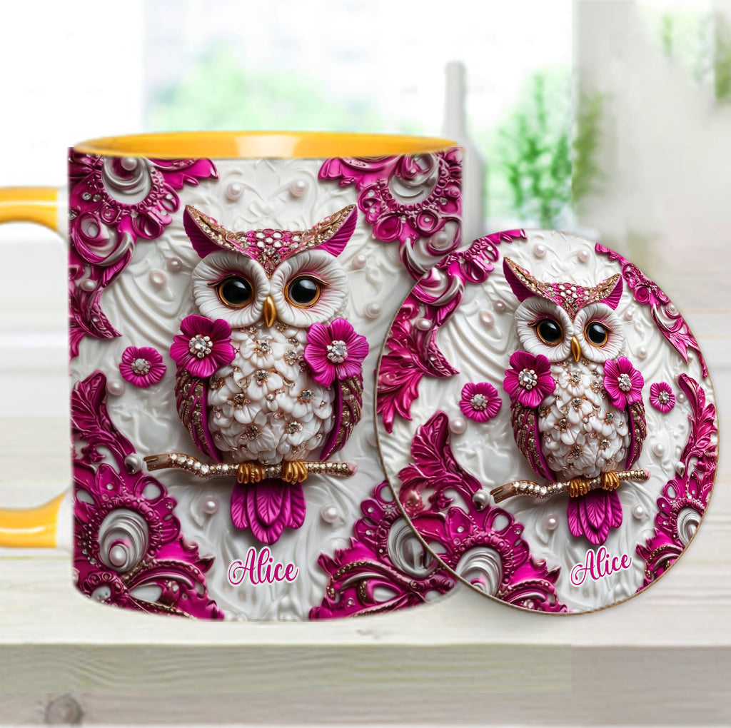 Magic Owl - Personalized Owl Accent Mug & Coaster