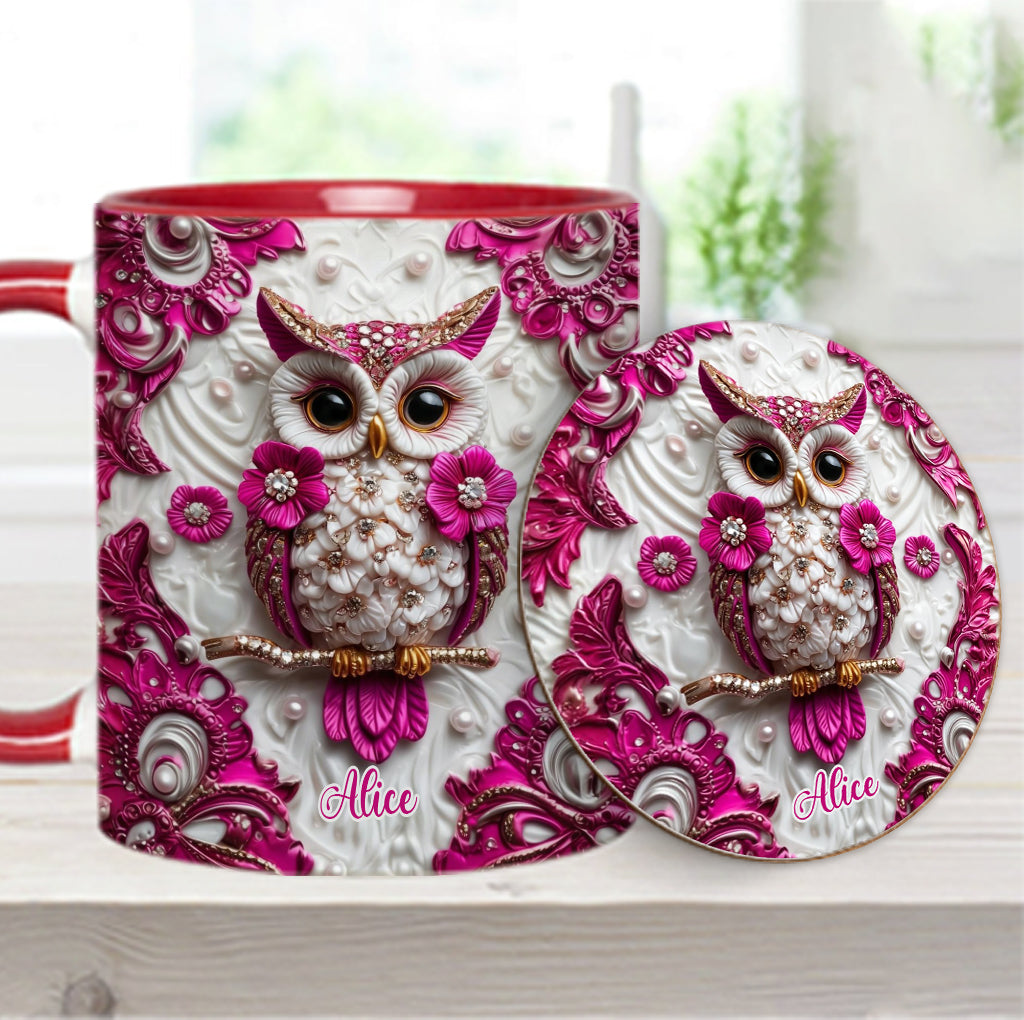 Magic Owl - Personalized Owl Accent Mug & Coaster