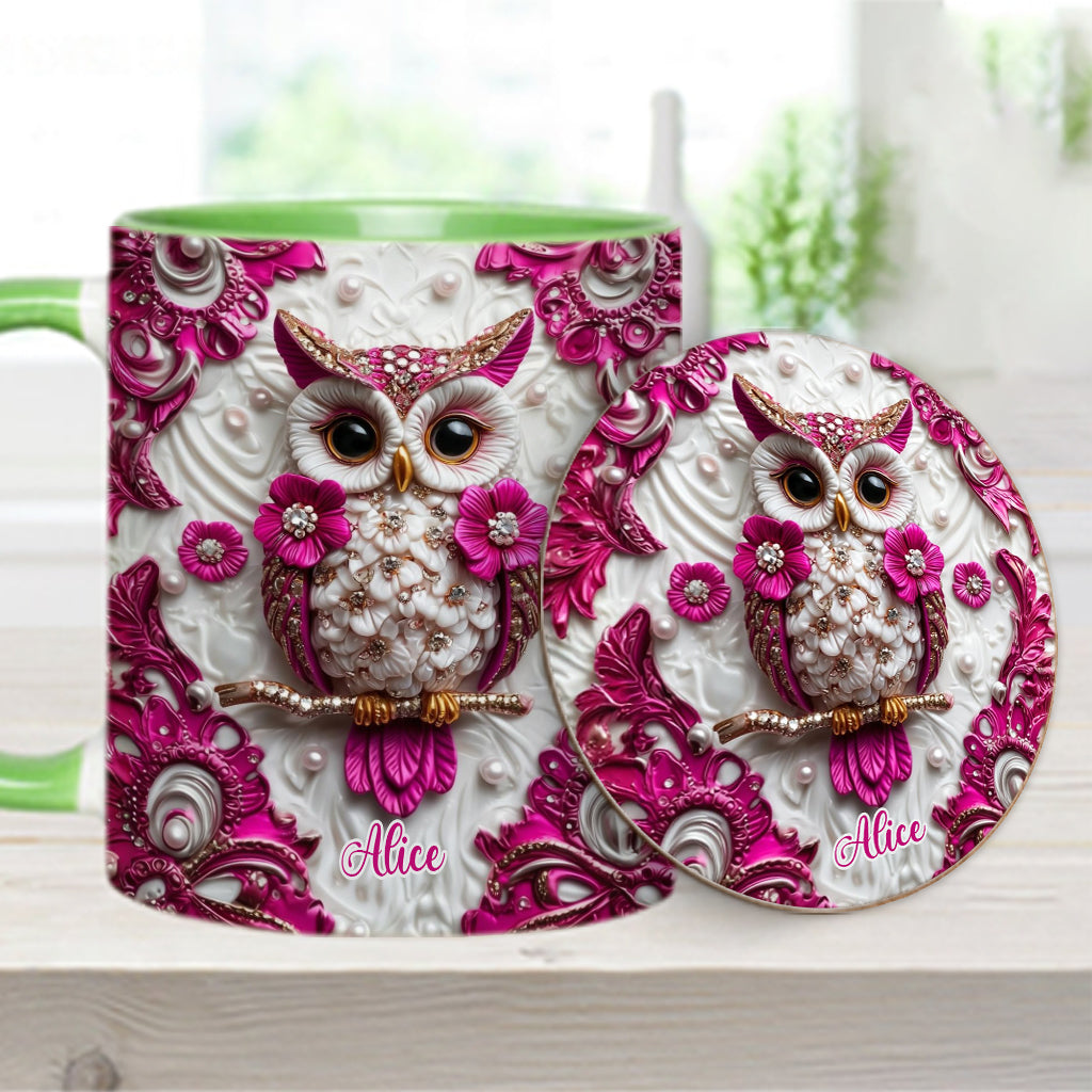 Magic Owl - Personalized Owl Accent Mug & Coaster