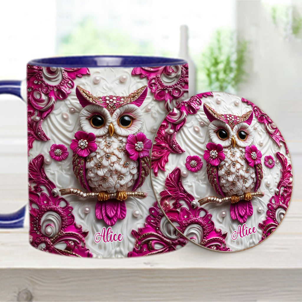 Magic Owl - Personalized Owl Accent Mug & Coaster