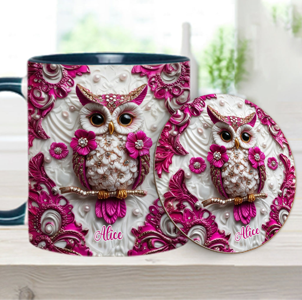 Magic Owl - Personalized Owl Accent Mug & Coaster
