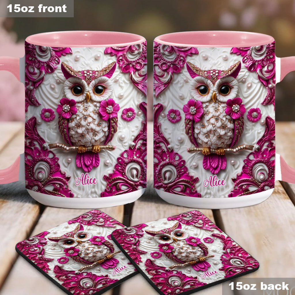 Magic Owl - Personalized Owl Accent Mug & Coaster