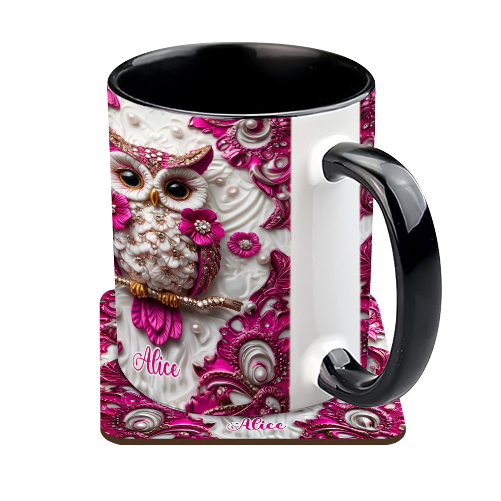 Magic Owl - Personalized Owl Accent Mug & Coaster