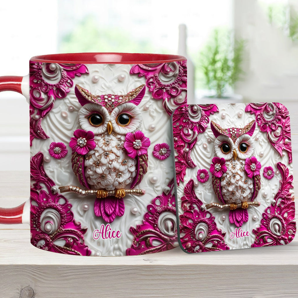 Magic Owl - Personalized Owl Accent Mug & Coaster