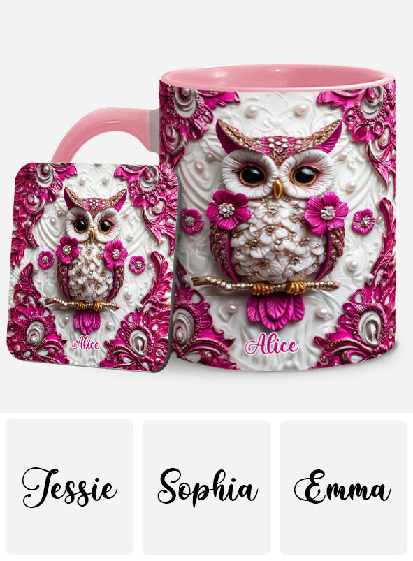Magic Owl - Personalized Owl Accent Mug & Coaster
