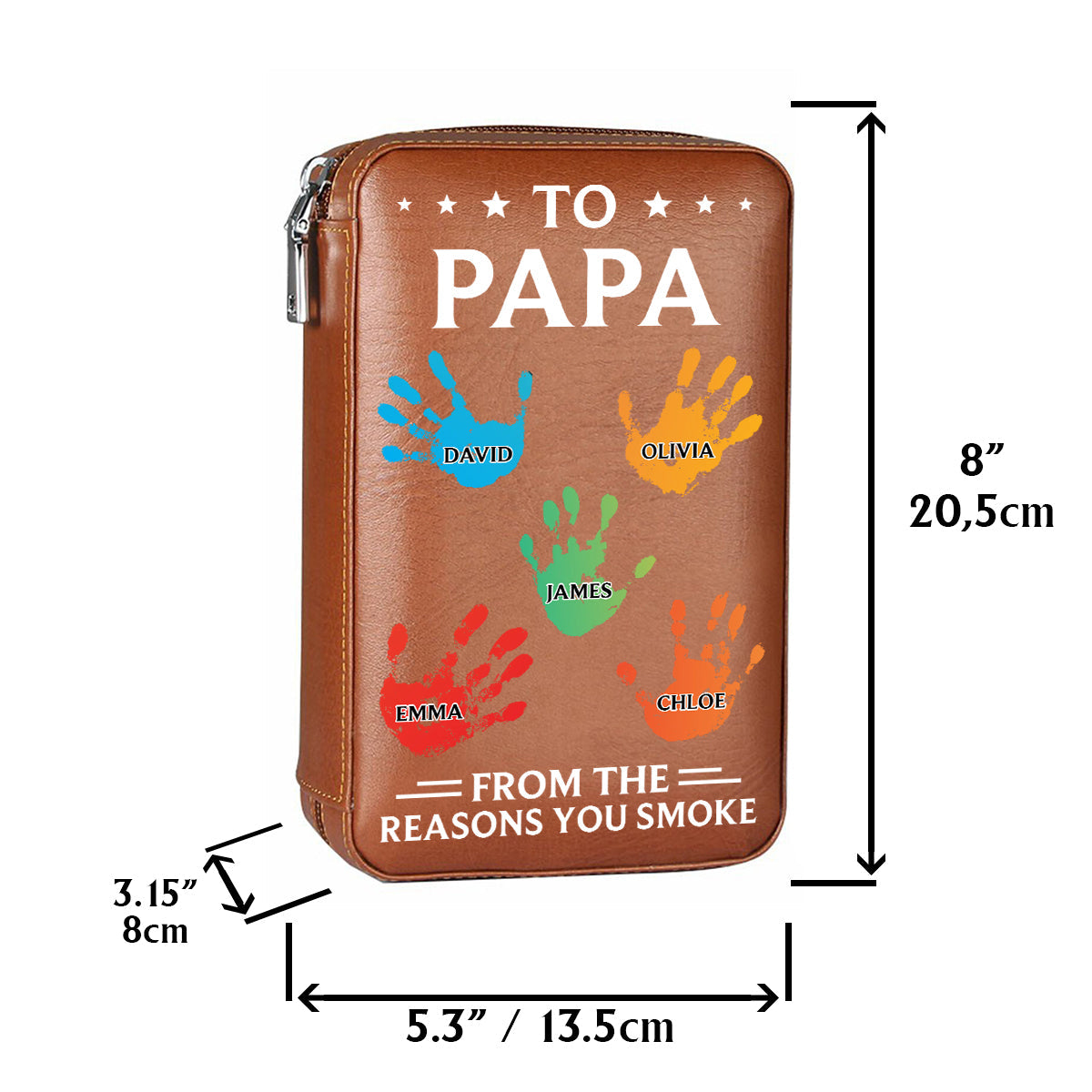 To Dad From The Reasons You Smoke - Personalized Father Travel Cigar Humidor Case