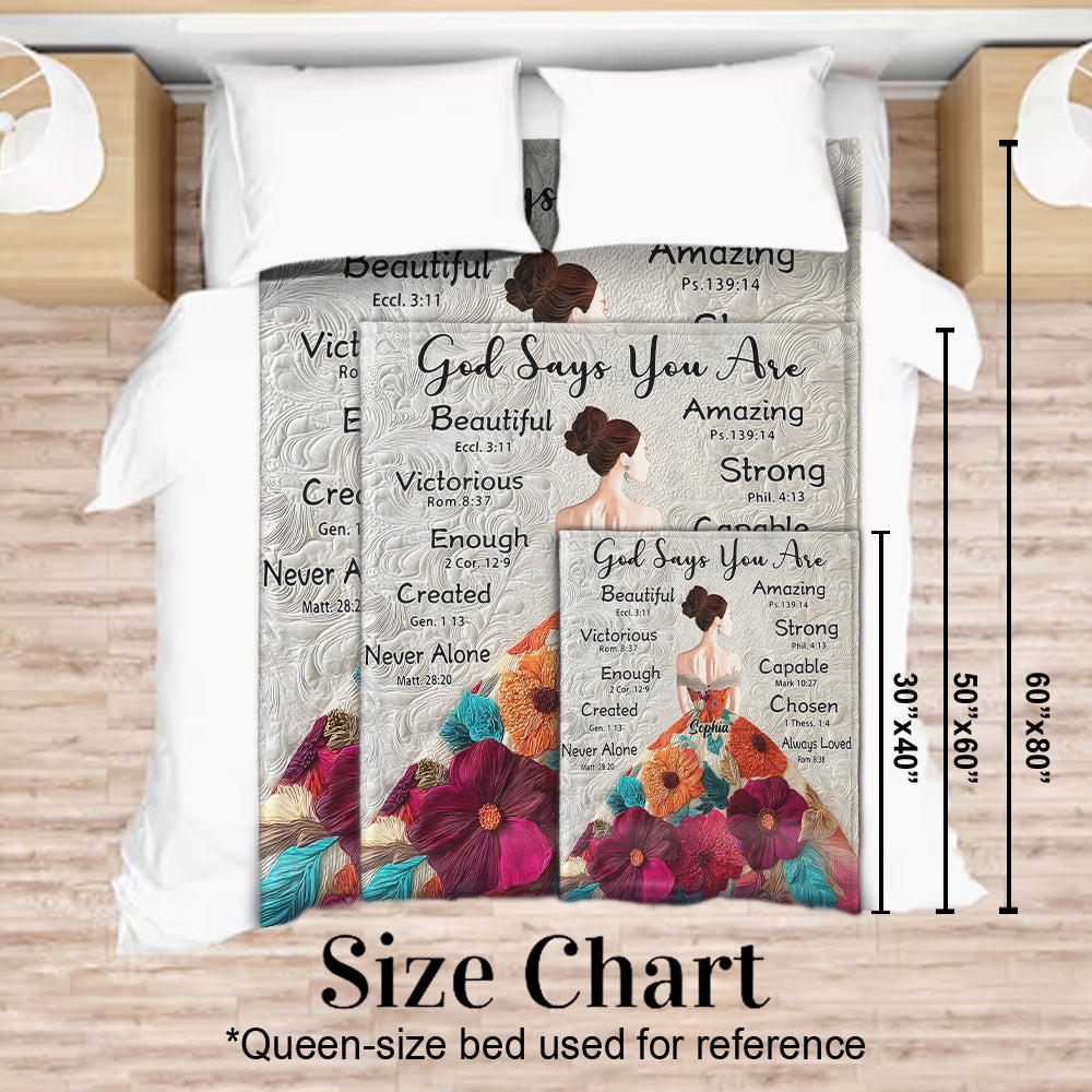 God Says You Are Enough - Personalized Christian Blanket