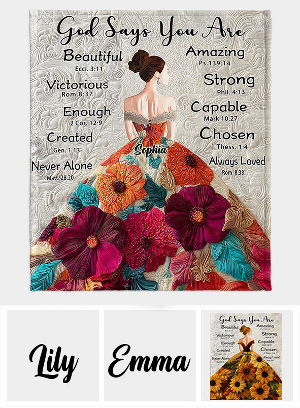 God Says You Are Enough - Personalized Christian Blanket