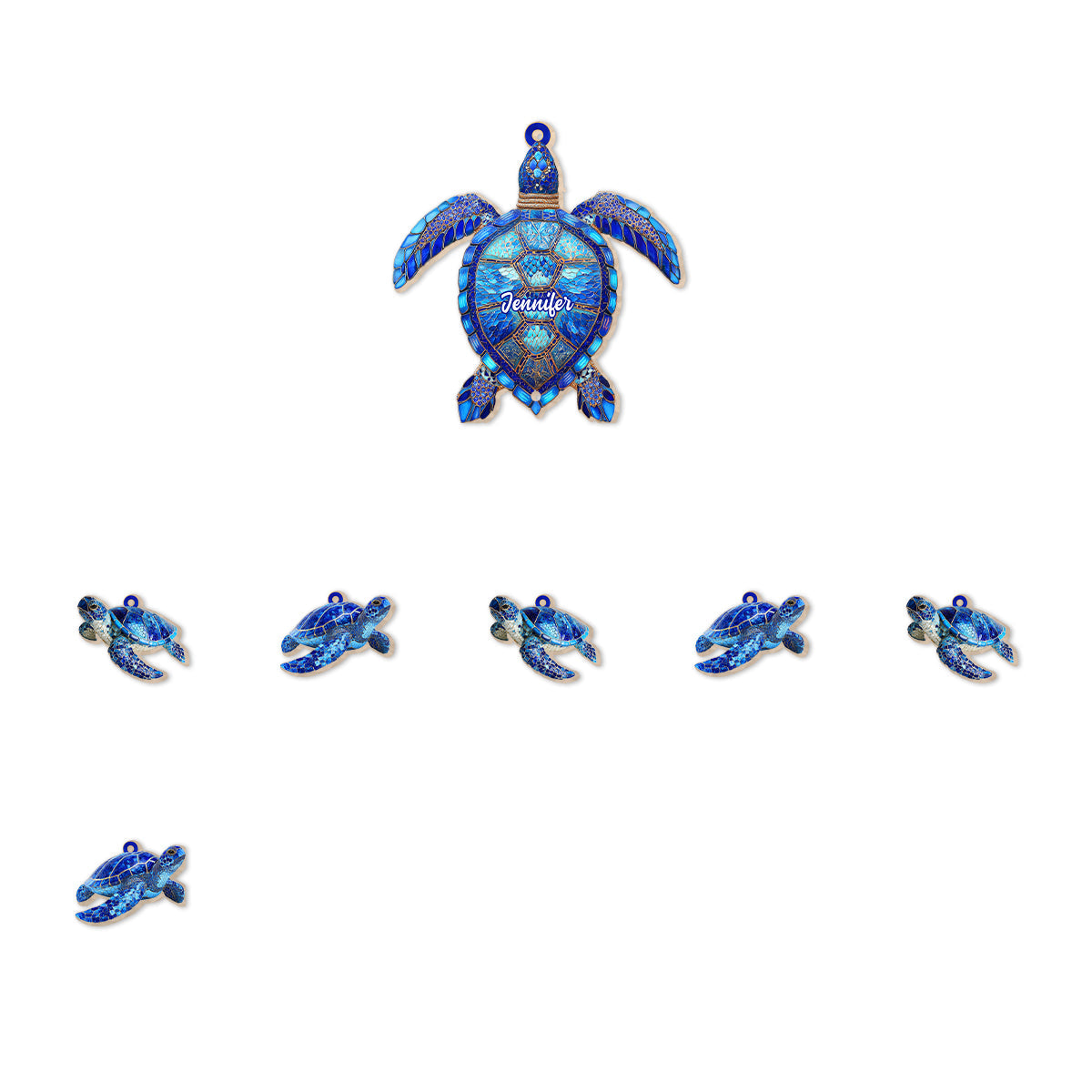 Love Sea Turtles - Personalized Turtle Wind Chime With Charms