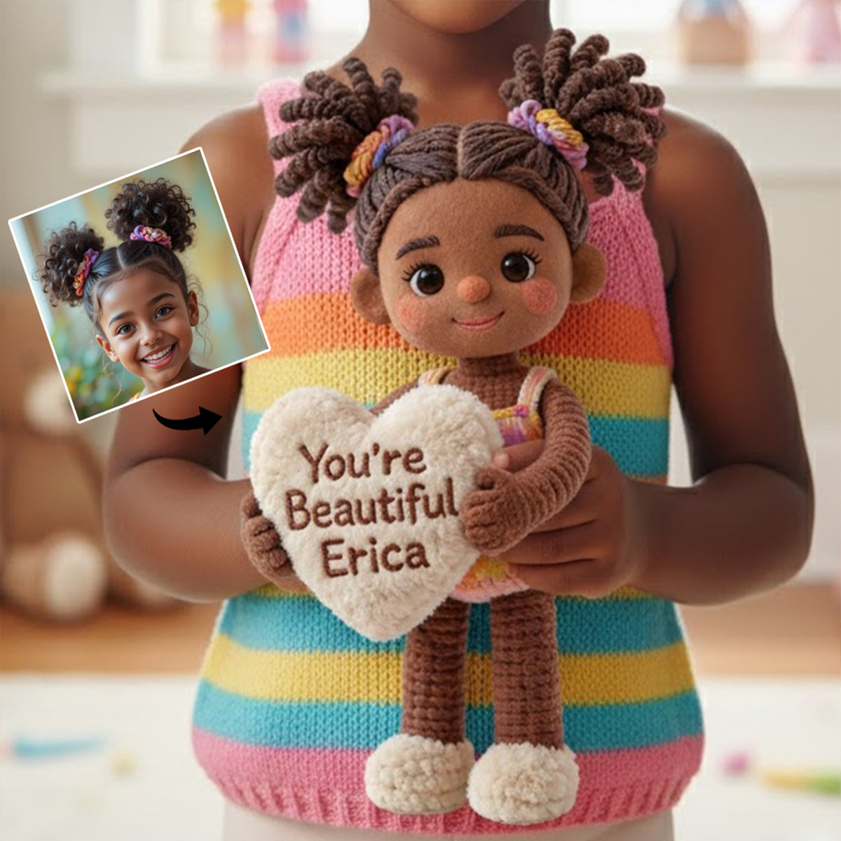 Any Photo Perfect Gift For Kid - Personalized Kid Premium Faux Fur Pillow