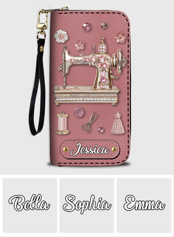 Beautiful Sewing Machine - Personalized Sewing Leather Long Wallet