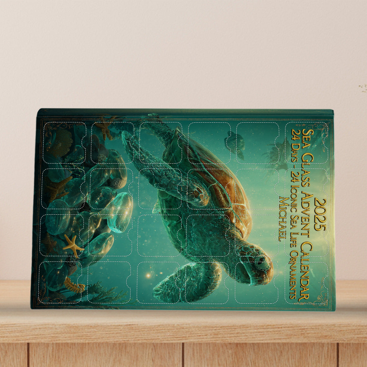 Beach Lovers - Personalized Sea Lover Advent Calendar With Ornaments