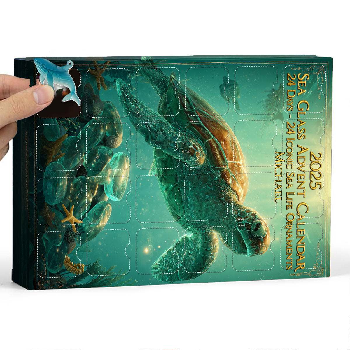 Beach Lovers - Personalized Sea Lover Advent Calendar With Ornaments