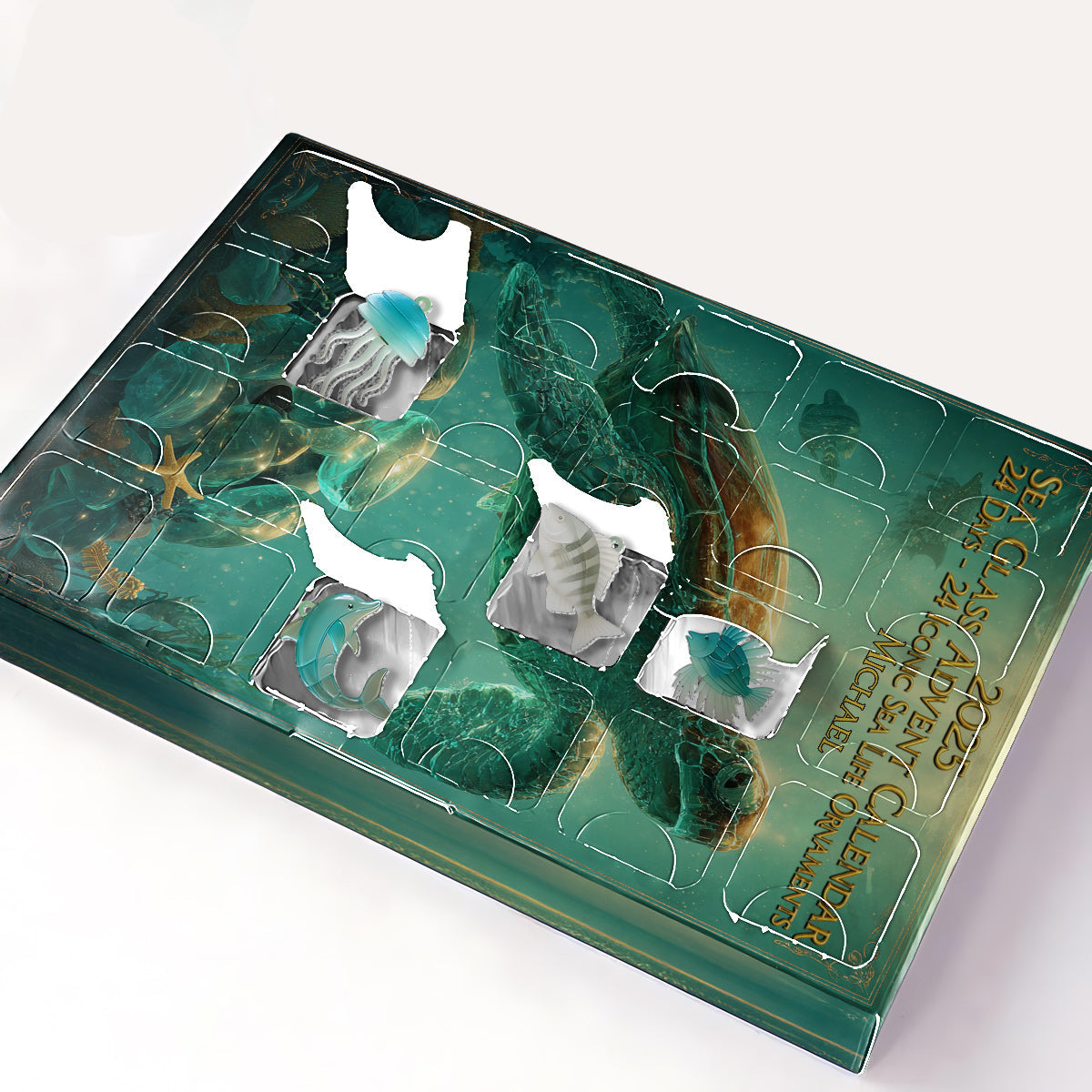 Beach Lovers - Personalized Sea Lover Advent Calendar With Ornaments