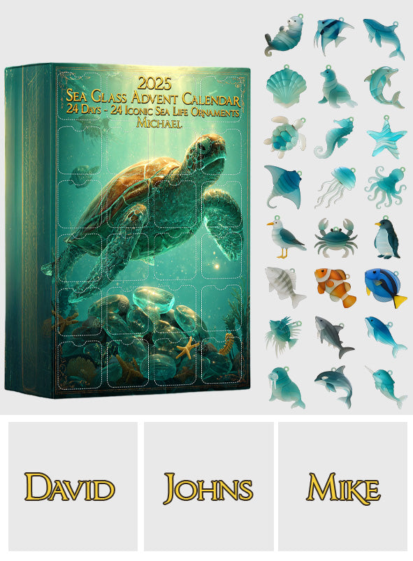 Beach Lovers - Personalized Sea Lover Advent Calendar With Ornaments