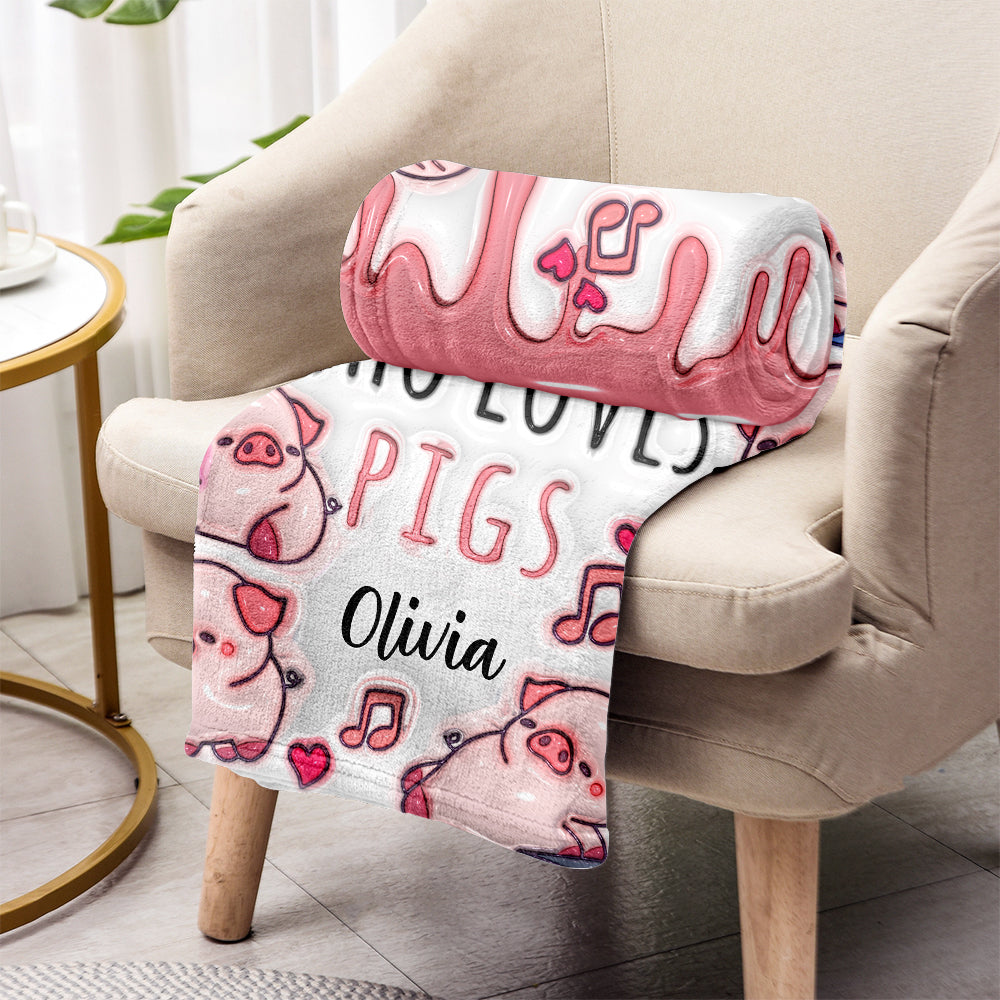 Just A Girl Who Loves Pigs - Personalized Pig Lover Blanket