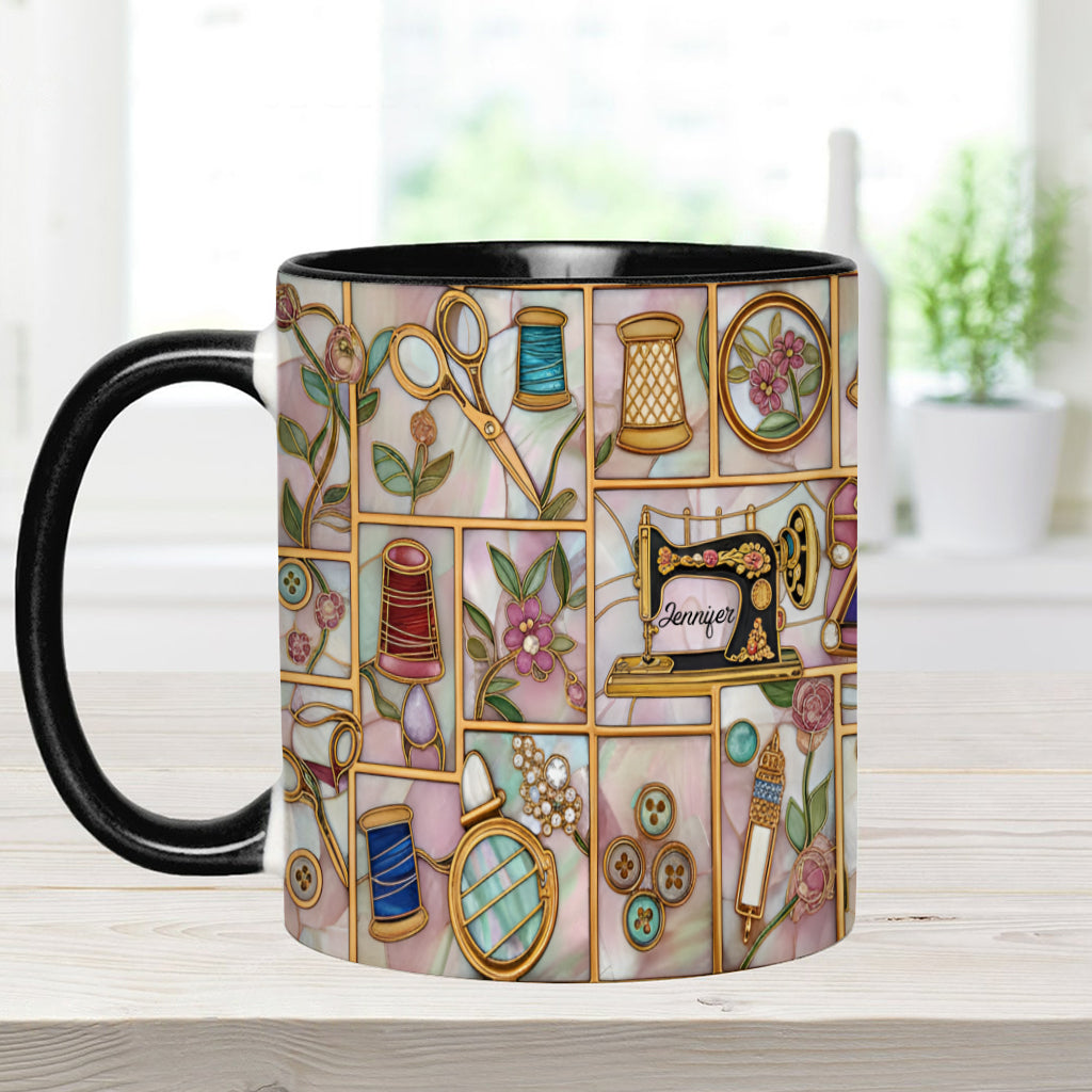 Just A Girl Who Loves Sewing - Personalized Sewing Accent Mug