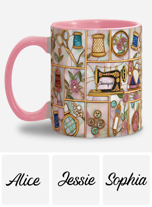 Just A Girl Who Loves Sewing - Personalized Sewing Accent Mug