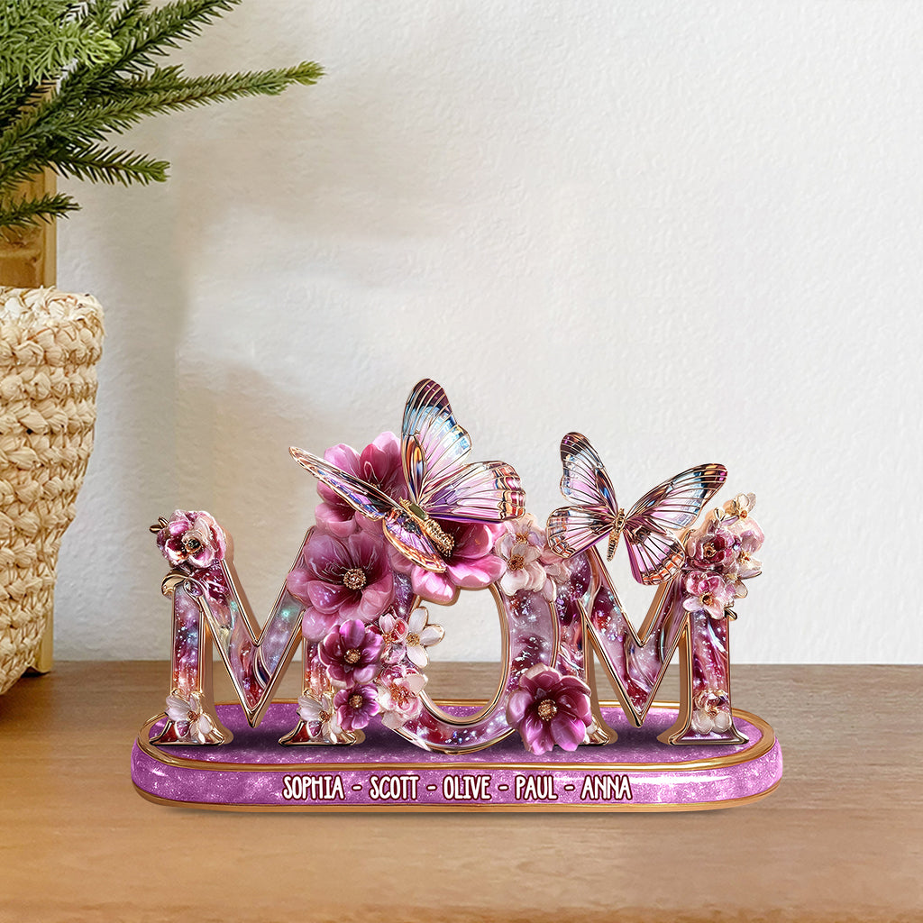 Gift For Mom Flower - Personalized Mother Custom Shaped Acrylic Plaque