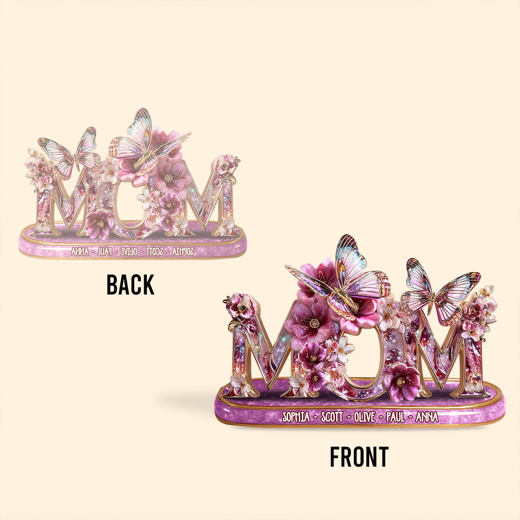 Gift For Mom Flower - Personalized Mother Custom Shaped Acrylic Plaque