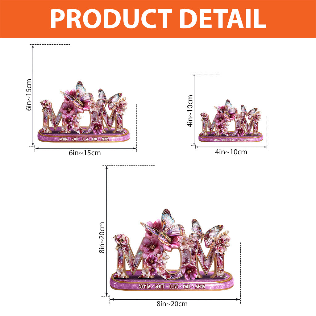 Gift For Mom Flower - Personalized Mother Custom Shaped Acrylic Plaque