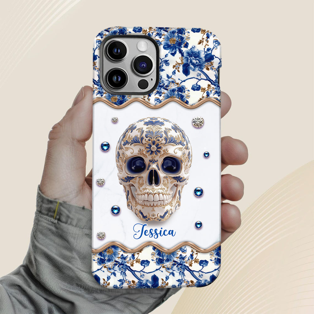 Skull Toile de Jouy - Personalized Skull Full Print Phone Case