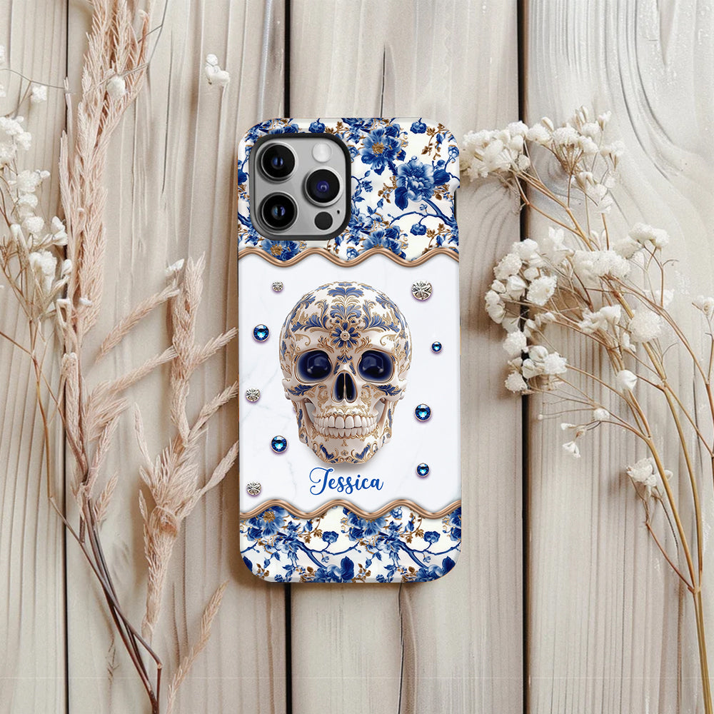 Skull Toile de Jouy - Personalized Skull Full Print Phone Case