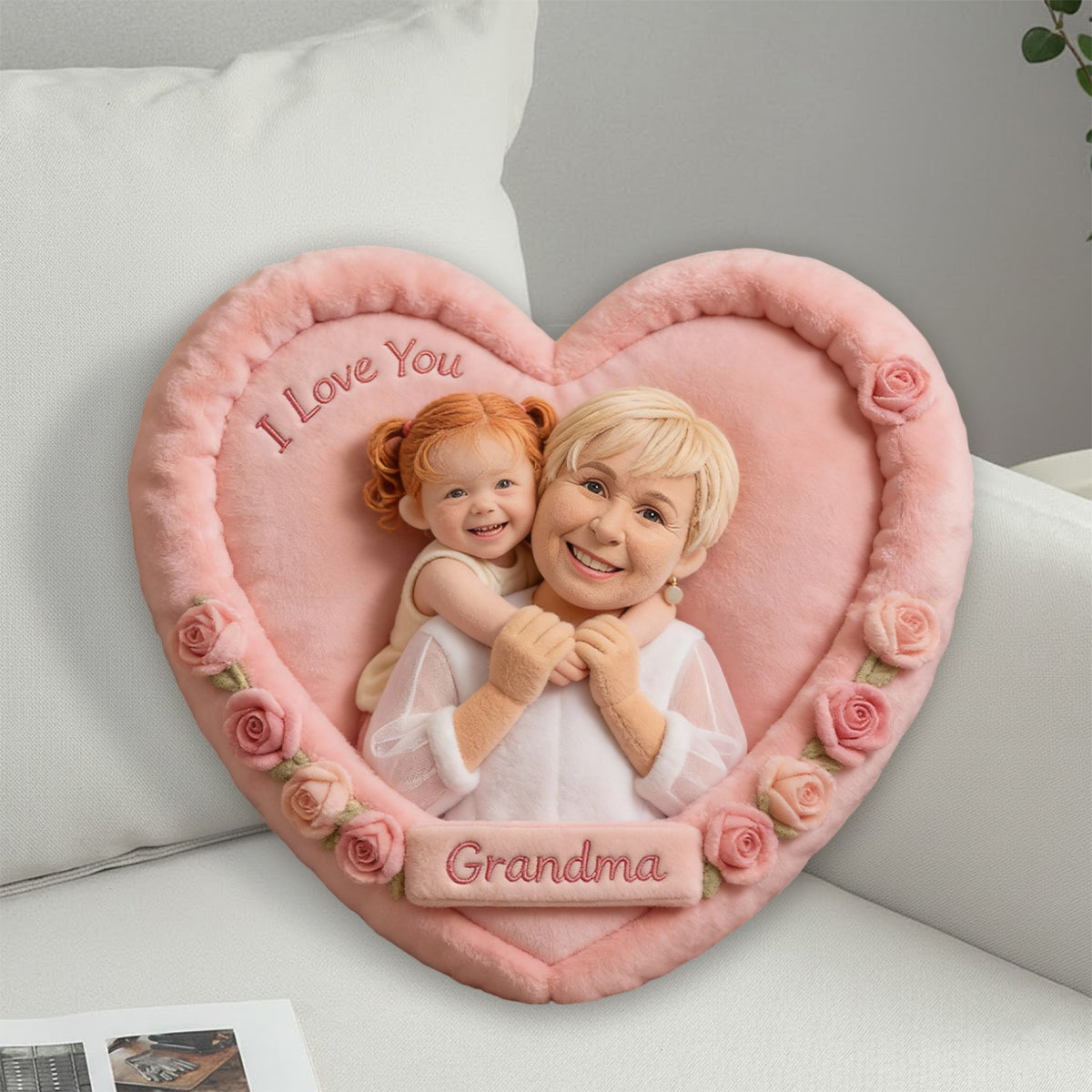 Custom Any Photo - Perfect Gift For Mom, Grandma - Personalized Mother Faux Fur Shaped Pillow