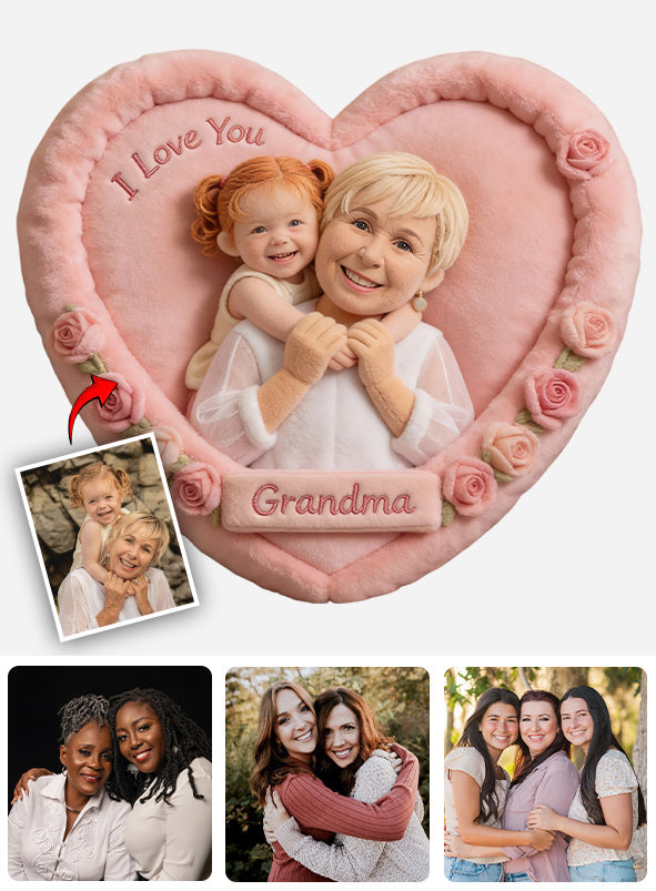 Custom Any Photo - Perfect Gift For Mom, Grandma - Personalized Mother Faux Fur Shaped Pillow