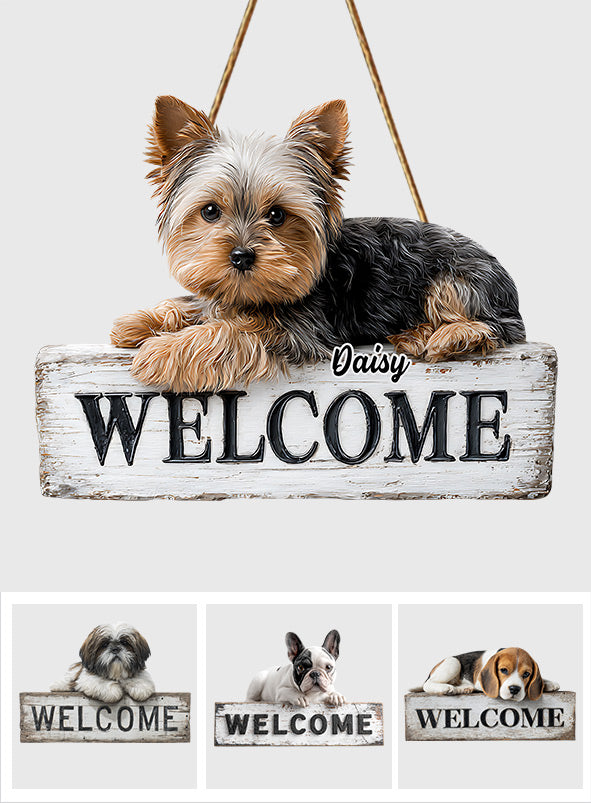 Love My Dog - Personalized Dog Custom Shaped Wood Sign