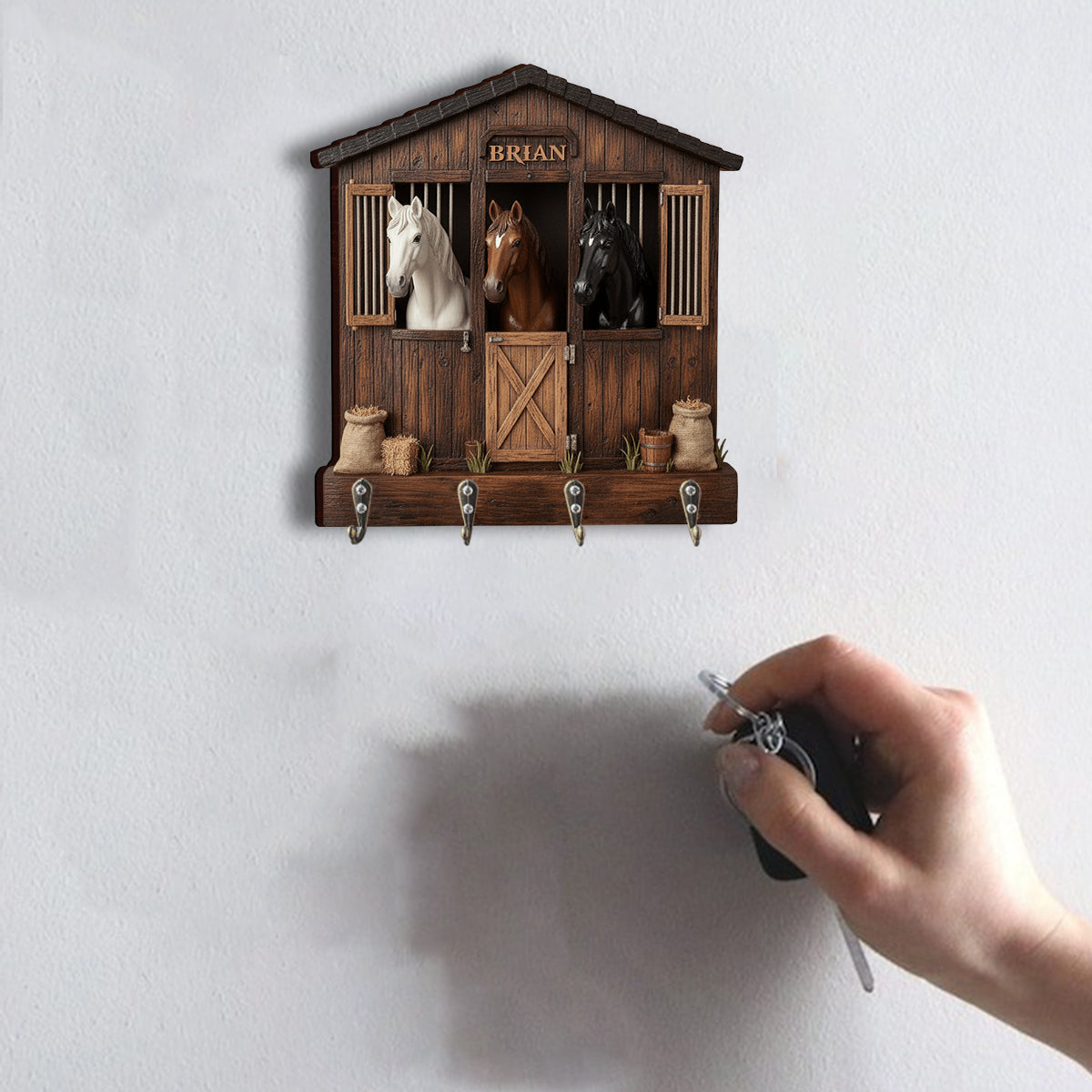 The Horse Barn - Personalized Horse Custom Shaped Hanging Rack