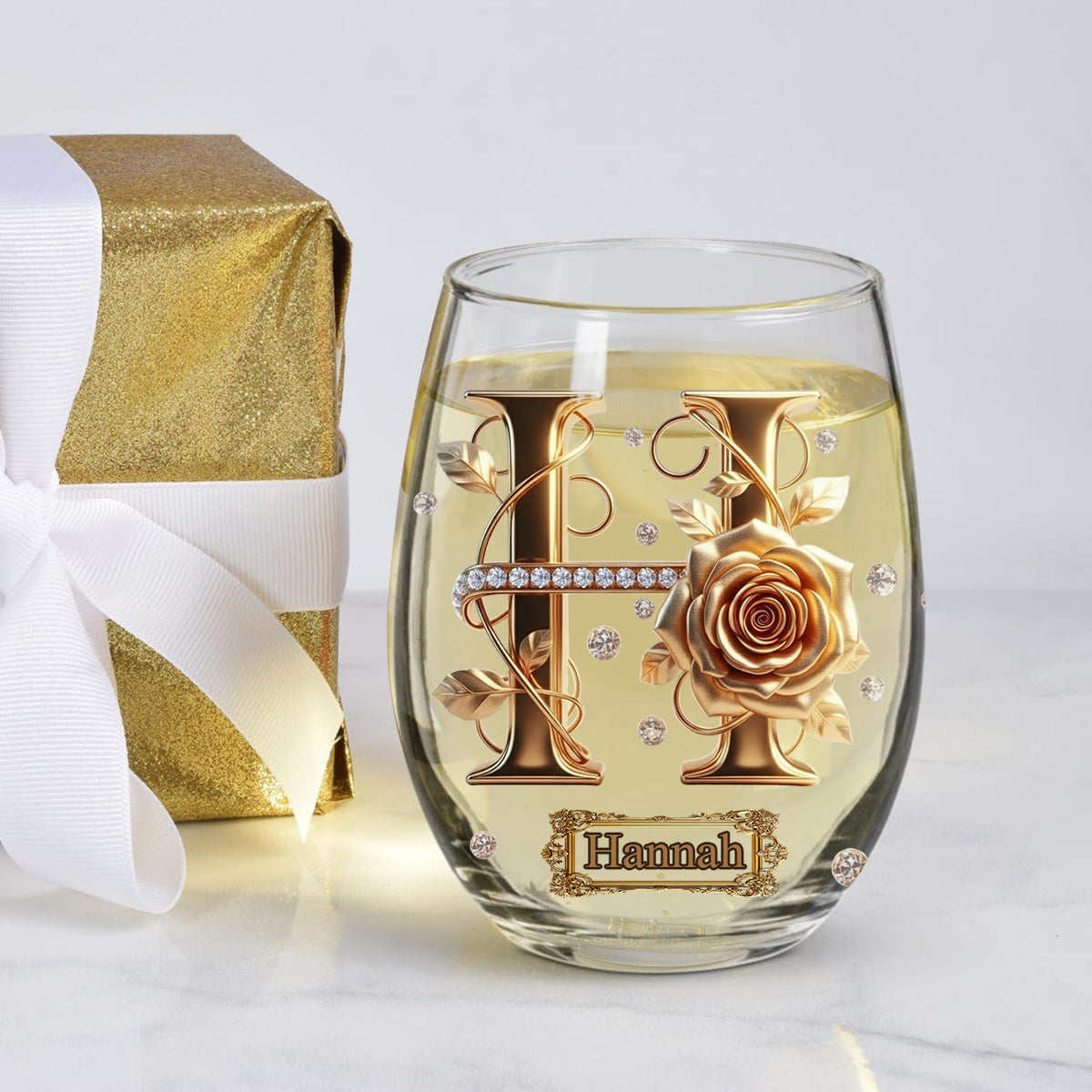 Besties Forever - Personalized Bestie All Over Wine Glass