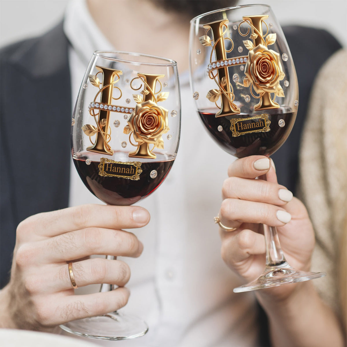 Alphabet Initial For Wine Lovers - Personalized Wine Wine Glass With Long Stem