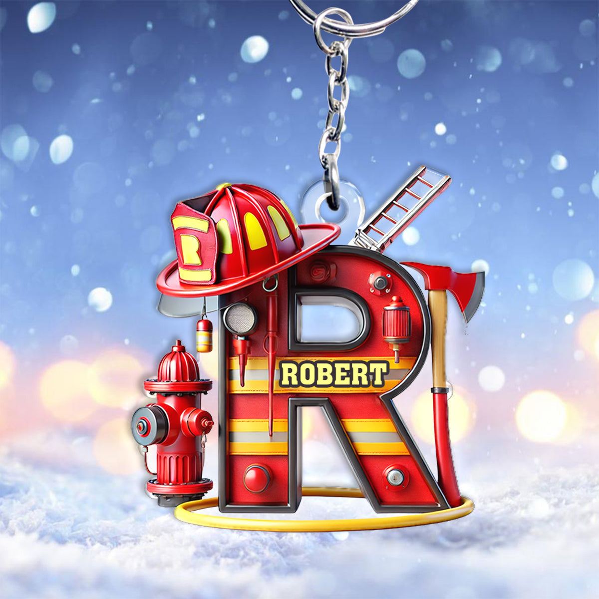Alphabet Firefighter - Personalized Firefighter Keychain