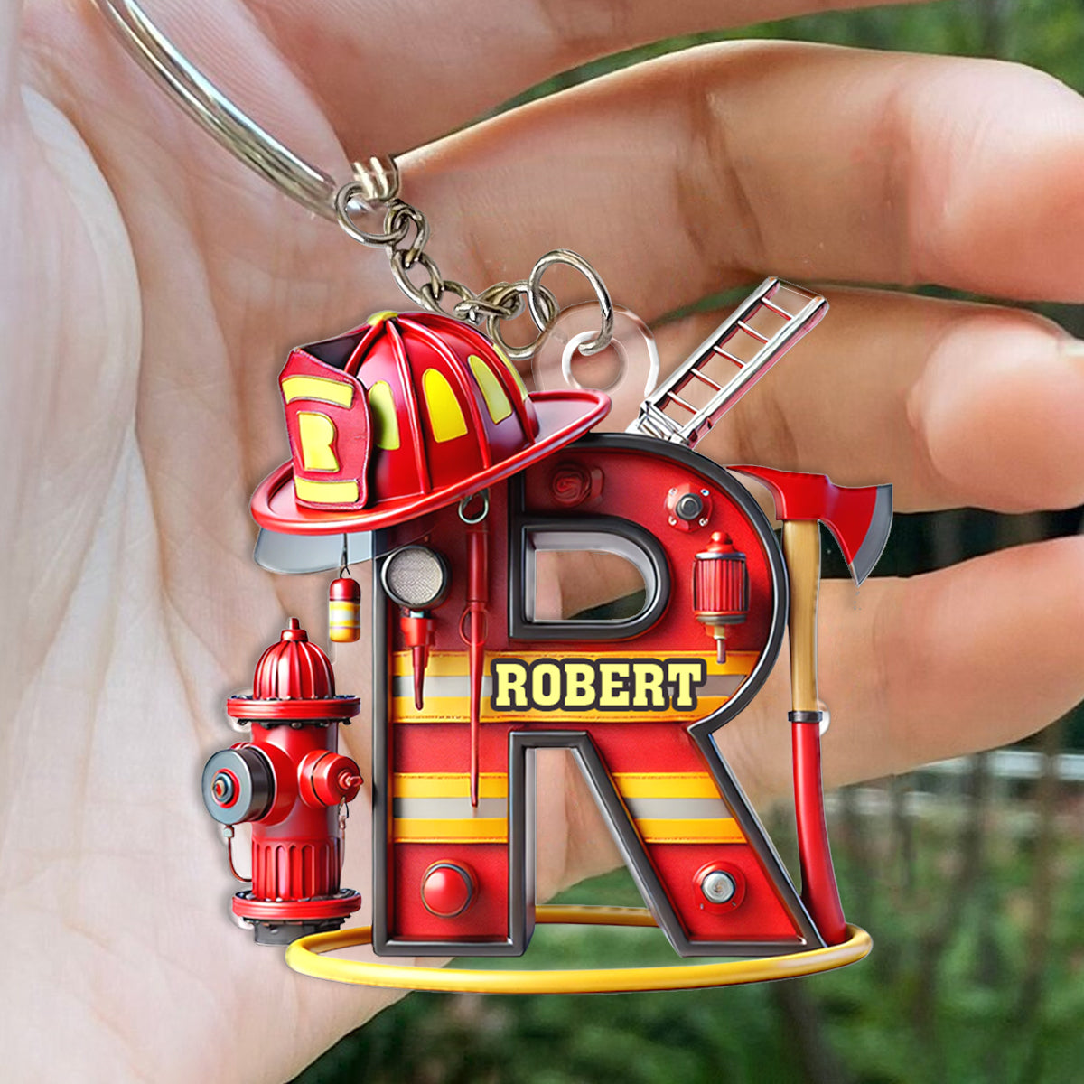 Alphabet Firefighter - Personalized Firefighter Keychain