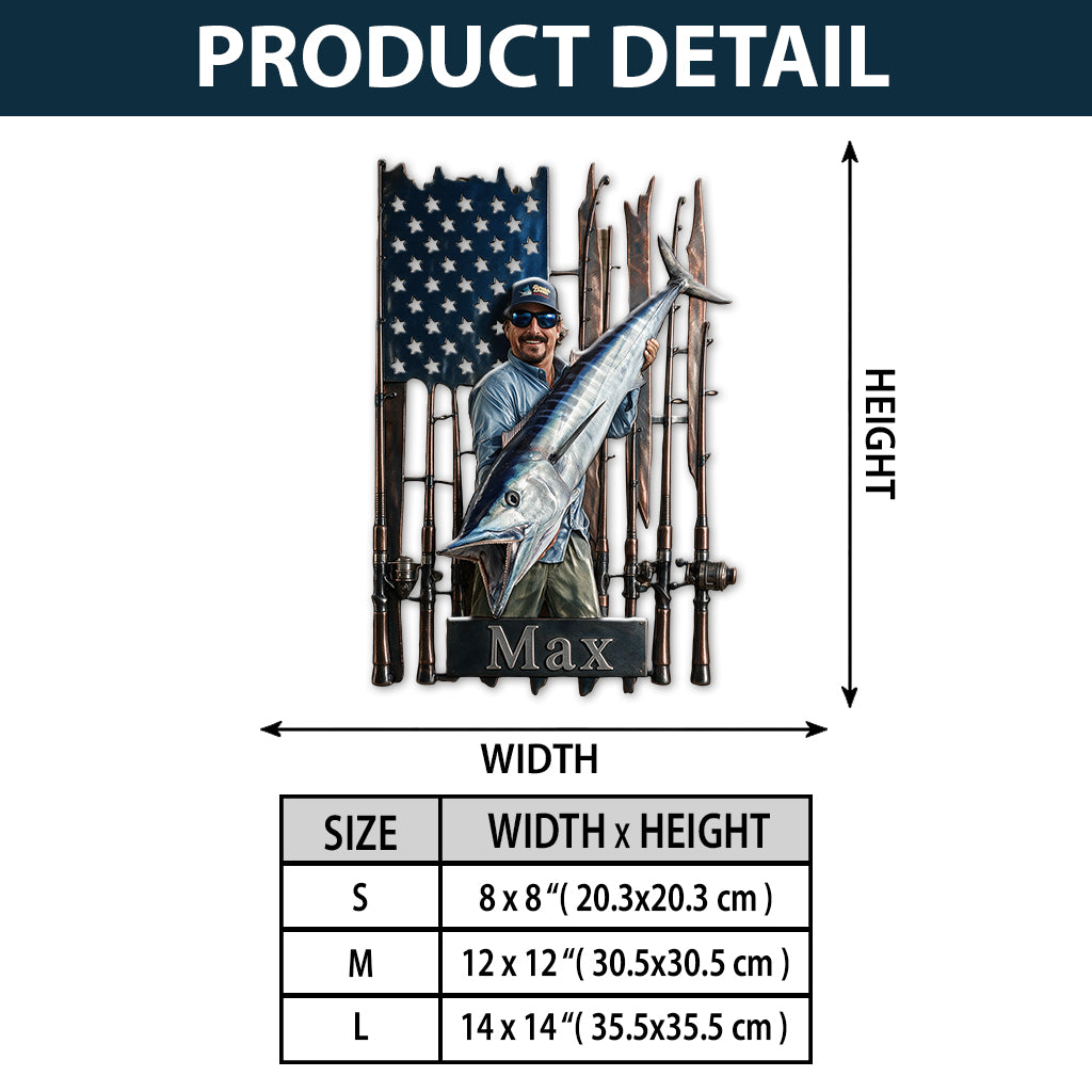 Fishing Time - Personalized Fishing 3D Printed Cut Metal Sign