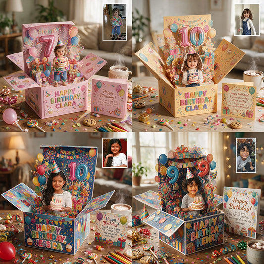 Best Wishes For You - Personalized Birthday Pop Up Box Card