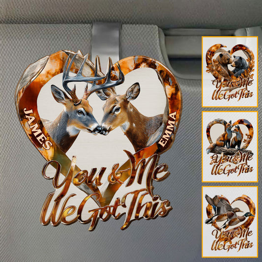 Together Forever - Personalized Hunting Shaped Car Visor Clip