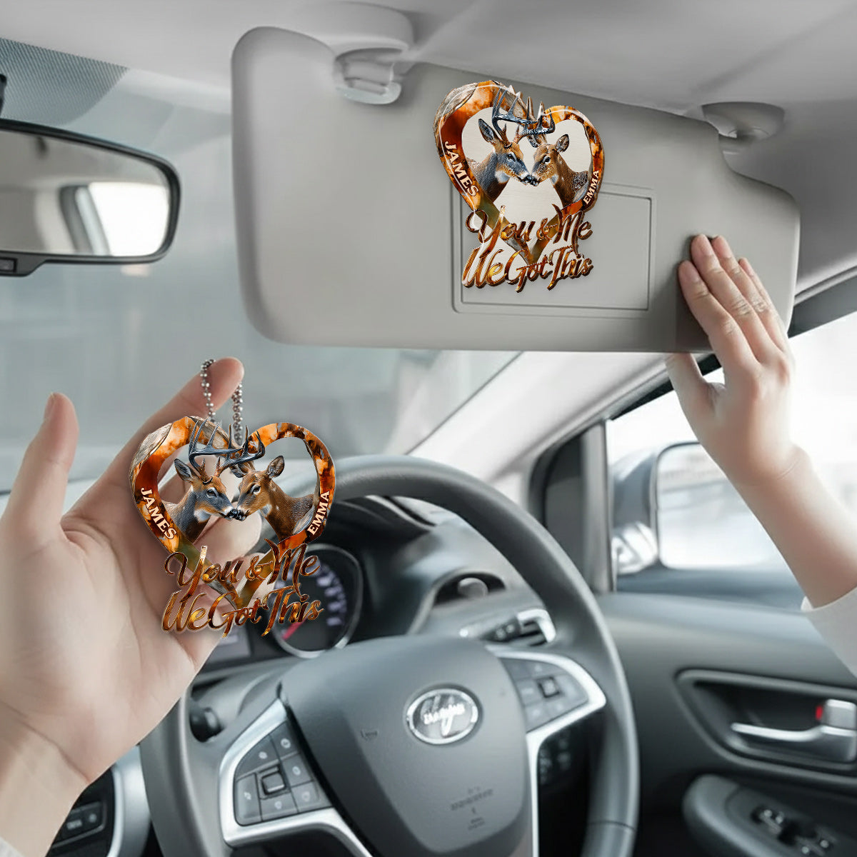 You & Me We Got This - Personalized Hunting Transparent Car Ornament