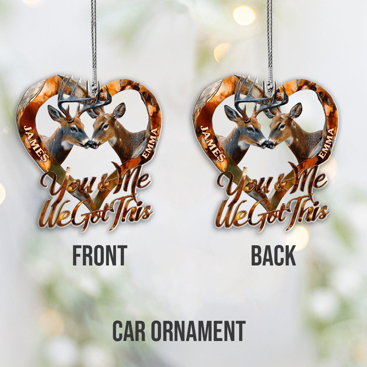 You & Me We Got This - Personalized Hunting Transparent Car Ornament