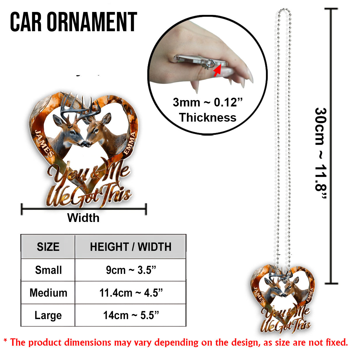 You & Me We Got This - Personalized Hunting Transparent Car Ornament