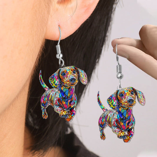 I Love My Dog - Personalized Dachshund Earrings