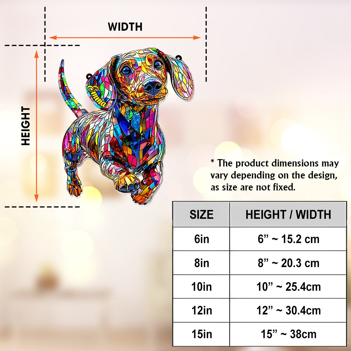 Love Dachshunds - Personalized Dachshund Window Hanging Suncatcher Ornament