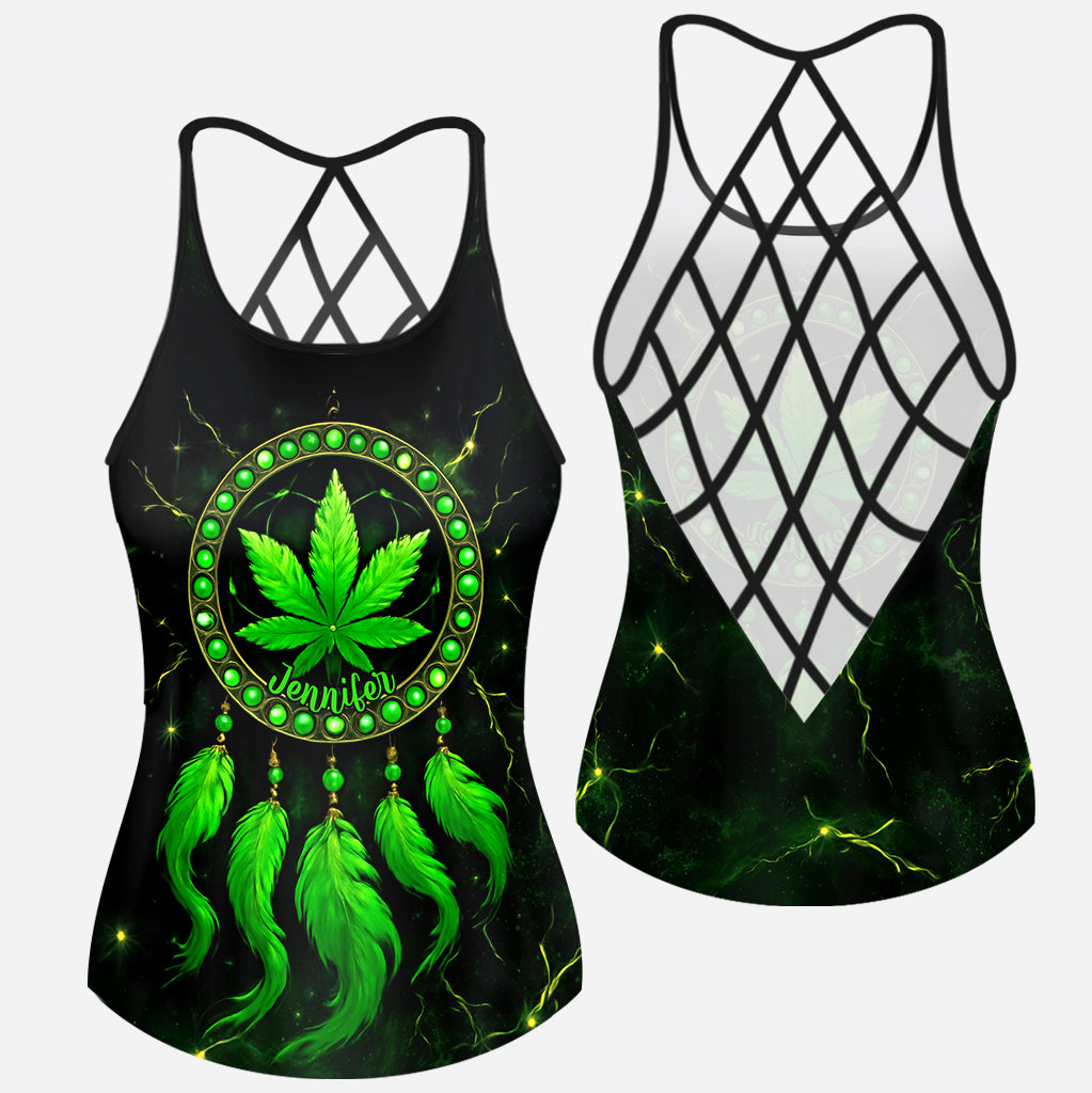 Let's Get High Weed Cross Tank Top and Women Shorts
